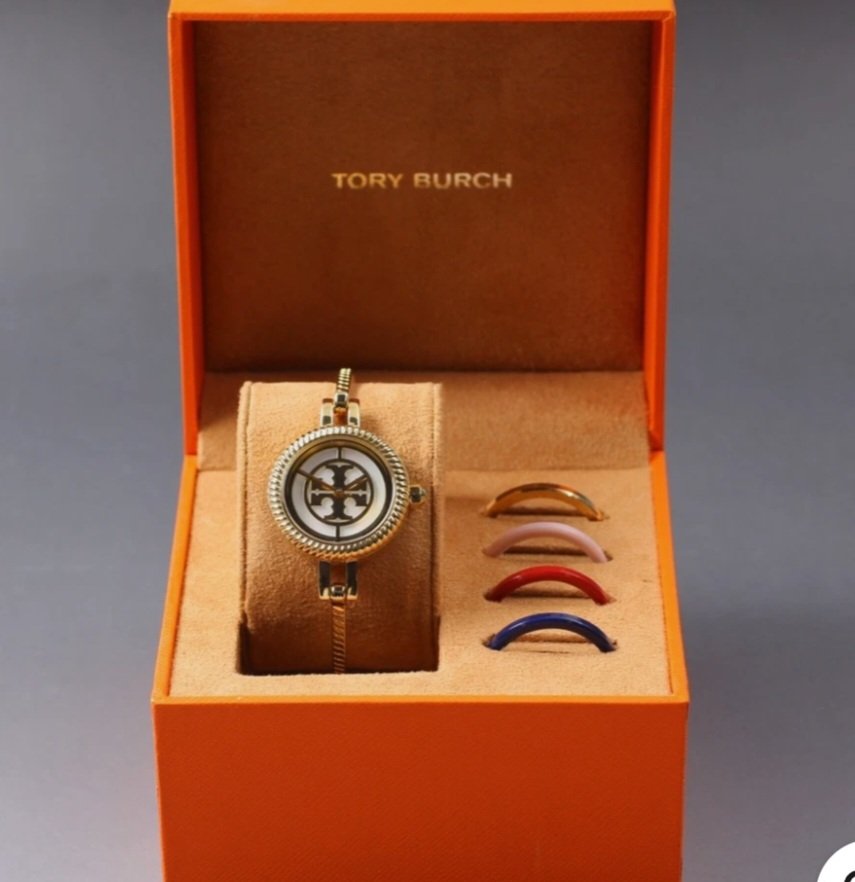 Tory Burch TBW4029 Quartz Ladies Watch Gold 5 Bezels